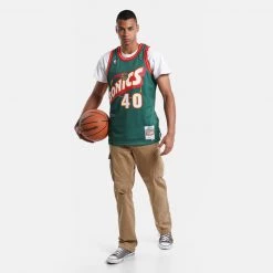 Mitchell & Ness NBA Shawn Kemp Seattle SuperSonics Road 1995-96 HWC Swingman Jersey DARK GREEN -Lifestyle Ρούχα Εκπτώσεις mitchell ness swingman jersey 41