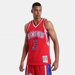 Mitchell & Ness NBA Allen Iverson Philadelphia 76ers Road 1996-97 HWC Swingman Jersey Scarlet