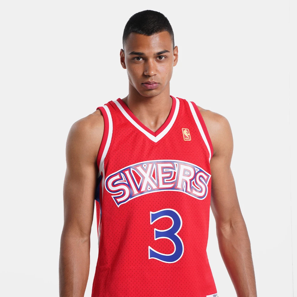 Mitchell & Ness NBA Allen Iverson Philadelphia 76ers Road 1996-97 HWC Swingman Jersey Scarlet 5 Mitchell & Ness NBA Allen Iverson Philadelphia 76ers Road 1996-97 HWC Swingman Jersey Scarlet - Image 3
