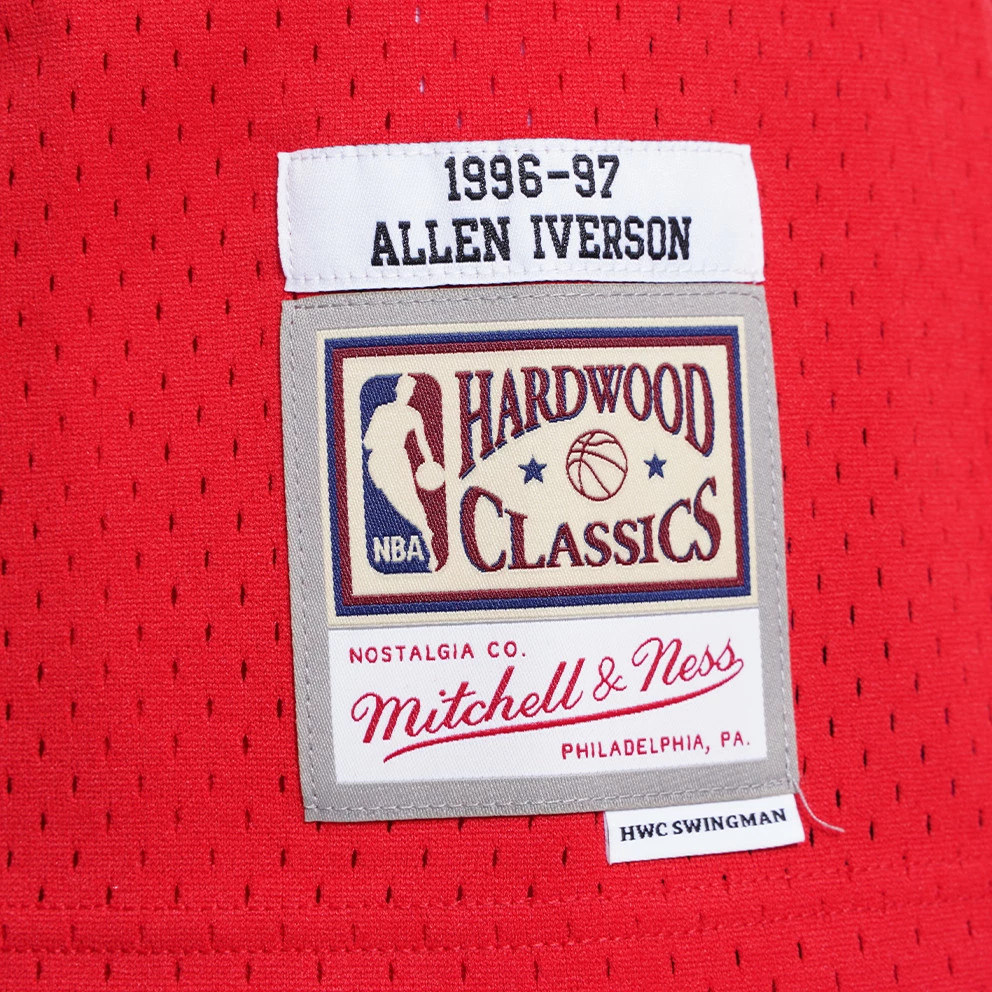 Mitchell & Ness NBA Allen Iverson Philadelphia 76ers Road 1996-97 HWC Swingman Jersey Scarlet 6 Mitchell & Ness NBA Allen Iverson Philadelphia 76ers Road 1996-97 HWC Swingman Jersey Scarlet - Image 4