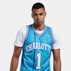 Mitchell & Ness NBA Muggsy Bogues Charlotte Hornets Road 1992-93 Swingman Jersey TEAL -Lifestyle Ρούχα Εκπτώσεις mitchell ness swingman jersey 77