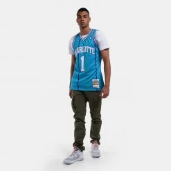 Mitchell & Ness NBA Muggsy Bogues Charlotte Hornets Road 1992-93 Swingman Jersey TEAL -Lifestyle Ρούχα Εκπτώσεις mitchell ness swingman jersey 79