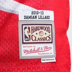 Mitchell & Ness Damian Lillard Portland Trail Blazers Ανδρική Φανέλα RED -Lifestyle Ρούχα Εκπτώσεις mitchell ness swingman jersey damian lillard 4