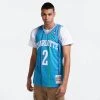 Mitchell & Ness Larry Johnson Charlotte Hornets Swingman Men's Jersey TEAL -Lifestyle Ρούχα Εκπτώσεις mitchell ness swingman jersey larry johnson 2
