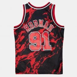 Mitchell & Ness Team Marble Dennis Rodman Chicago Bulls Swingman Men's Jersey BLACK -Lifestyle Ρούχα Εκπτώσεις mitchell ness team marble swingman jersey chica 1
