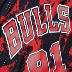 Mitchell & Ness Team Marble Dennis Rodman Chicago Bulls Swingman Men's Jersey BLACK -Lifestyle Ρούχα Εκπτώσεις mitchell ness team marble swingman jersey chica 2
