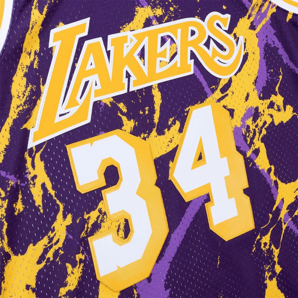 Mitchell & Ness Team Marble Shaquille O'Neal Los Angeles Lakers Swingman Men's Jersey Pattern / Purple 5 Mitchell & Ness Team Marble Shaquille O'Neal Los Angeles Lakers Swingman Men's Jersey Pattern / Purple - Image 3