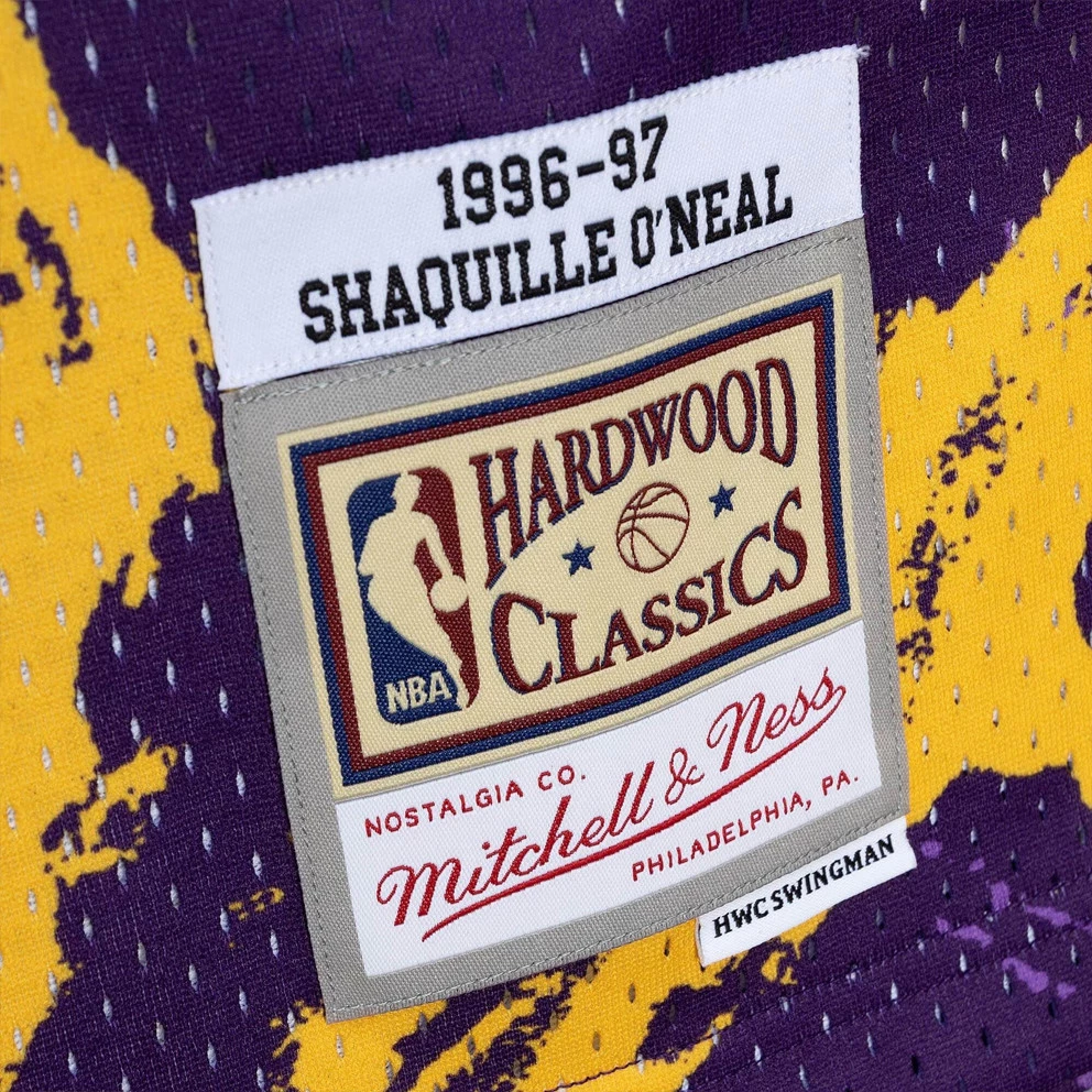 Mitchell & Ness Team Marble Shaquille O'Neal Los Angeles Lakers Swingman Men's Jersey Pattern / Purple 6 Mitchell & Ness Team Marble Shaquille O'Neal Los Angeles Lakers Swingman Men's Jersey Pattern / Purple - Image 4