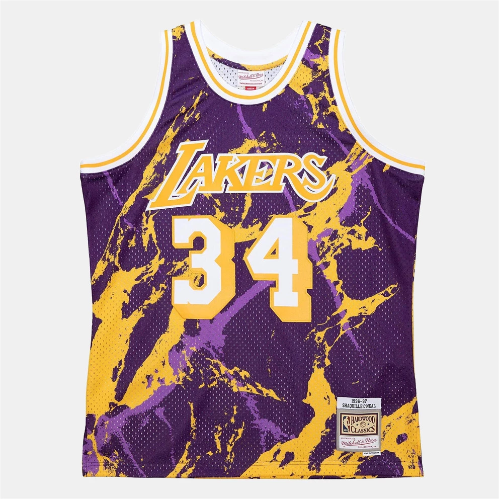 Mitchell & Ness Team Marble Shaquille O'Neal Los Angeles Lakers Swingman Men's Jersey Pattern / Purple 3 Mitchell & Ness Team Marble Shaquille O'Neal Los Angeles Lakers Swingman Men's Jersey Pattern / Purple