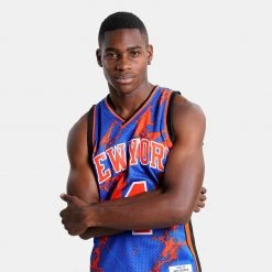 Mitchell & Ness Team Marble Mitchell Robinson New York Knicks Swingman Men's Jersey BLUE -Lifestyle Ρούχα Εκπτώσεις mitchell ness team marble swingman jersey new y 2
