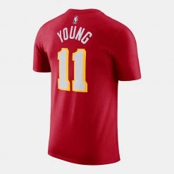 Nike NBA Atlanta Hawks Trae Young Ανδρικό T-Shirt UNIVERSITY RED/YOUNG TRAE -Lifestyle Ρούχα Εκπτώσεις nike atl m nk es nn ss tee 1