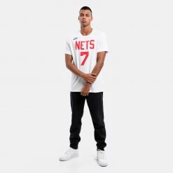 Nike NBA Brooklyn Nets Kevi Durant Ανδρικό T-shirt WHITE/DURANT KEVIN -Lifestyle Ρούχα Εκπτώσεις nike bkn m nk es hwc nn tee 3