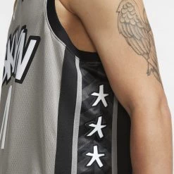 Jordan NBA Kyrie Irving Brooklyn Nets Statement Edition Men's Jersey DARK STEEL GREY/BLACK/IRVING KYRIE -Lifestyle Ρούχα Εκπτώσεις nike bkn m swgmn jsy stmt 20 2