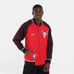 Nike NBA Chicago Bulls Showtime City Edition Ανδρική Ζακέτα UNIVERSITY RED/BLACK/WHITE -Lifestyle Ρούχα Εκπτώσεις nike chi m nk df shwtm ls jkt mmt 3