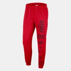 Nike Chigcago Bulls Fleece Ανδρικό Παντελόνι Φόρμας UNIVERSITY RED