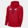 Nike NBA Chicago Bulls Fleece Ανδρική Μπλούζα με Κουκούλα UNIVERSITY RED