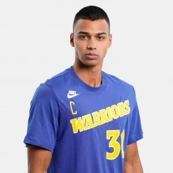 Nike NBA Golden State Warriors Stephen Curry Ανδρικό T-shirt RUSH BLUE/CURRY STEPHEN -Lifestyle Ρούχα Εκπτώσεις nike gsw m nk es hwc nn tee 2