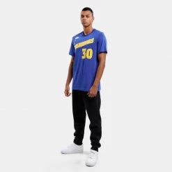 Nike NBA Golden State Warriors Stephen Curry Ανδρικό T-shirt RUSH BLUE/CURRY STEPHEN -Lifestyle Ρούχα Εκπτώσεις nike gsw m nk es hwc nn tee 3
