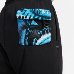 Nike Fleece Ανδρικό Παντελόνι Φόρμας BLACK/LASER BLUE/LIGHT MENTA -Lifestyle Ρούχα Εκπτώσεις nike ki m nk fleece pant 20