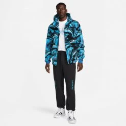 Nike Fleece Ανδρικό Παντελόνι Φόρμας BLACK/LASER BLUE/LIGHT MENTA -Lifestyle Ρούχα Εκπτώσεις nike ki m nk fleece pant 22