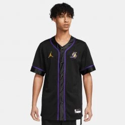 Jordan Dri-Fit NBA Los Angeles Lakers Ανδρικό T-Shirt BLACK/FIELD PURPLE