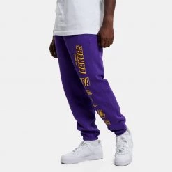 Nike NBA Los Angeles Lakers Courtside Fleece Ανδρικό Παντελόνι Φόρμας FIELD PURPLE -Lifestyle Ρούχα Εκπτώσεις nike lal m nk flc pant cts 3