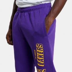 Nike NBA Los Angeles Lakers Courtside Fleece Ανδρικό Παντελόνι Φόρμας FIELD PURPLE -Lifestyle Ρούχα Εκπτώσεις nike lal m nk flc pant cts 4