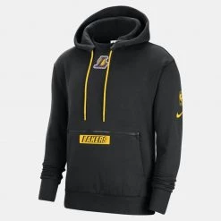 Nike NBA Los Angeles Lakers Courtside Fleece Ανδρική Μπλούζα με Κουκούλα Black