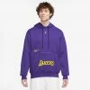 Jordan NBA Los Angeles Lakers Fleece Ανδρική Μπλούζα με Κουκούλα FIELD PURPLE