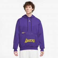 Jordan NBA Los Angeles Lakers Fleece Ανδρική Μπλούζα με Κουκούλα FIELD PURPLE