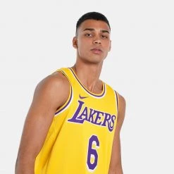 Nike NBA LeBron James Los Angeles Lakers Icon Edition Ανδρική Φανέλα Μπάσκετ AMARILLO/FIELD PURPLE/LEBRON JAMES -Lifestyle Ρούχα Εκπτώσεις nike lal m nk swgmn jsy icon 20 5