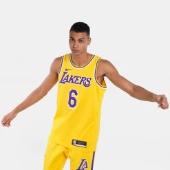 Nike NBA LeBron James Los Angeles Lakers Icon Edition Ανδρική Φανέλα Μπάσκετ AMARILLO/FIELD PURPLE/LEBRON JAMES -Lifestyle Ρούχα Εκπτώσεις nike lal m nk swgmn jsy icon 20 6