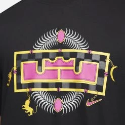 Nike LeBron Ανδρικό T-Shirt Black -Lifestyle Ρούχα Εκπτώσεις nike lbj m nk df crown ss tee 2