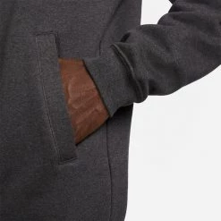 Nike LeBron Ανδρική Μπλούζα με Κουκούλα BLACK HEATHER/WHITE -Lifestyle Ρούχα Εκπτώσεις nike lj m nk hoodie po 12