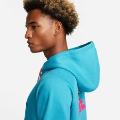 Nike LeBron Ανδρική Μπλούζα με Κουκούλα LASER BLUE/HTR/DEEP ROYAL BLUE -Lifestyle Ρούχα Εκπτώσεις nike lj m nk hoodie po 3