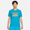 Nike Dri-FIT Ανδρικό T-Shirt Laser Blue -Lifestyle Ρούχα Εκπτώσεις nike m nk df bfast verb ss tee 4