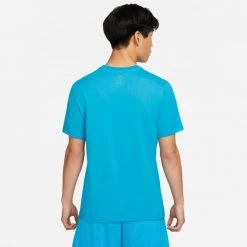 Nike Dri-FIT Ανδρικό T-Shirt Laser Blue -Lifestyle Ρούχα Εκπτώσεις nike m nk df bfast verb ss tee 5