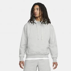 Nike Dri-FIT Standard Issue Ανδρική Μπλούζα με Κουκούλα DK GREY HEATHER/PALE IVORY