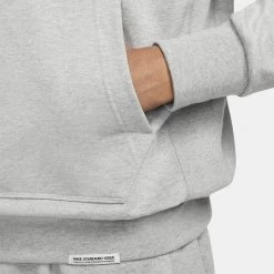 Nike Dri-FIT Standard Issue Ανδρική Μπλούζα με Κουκούλα DK GREY HEATHER/PALE IVORY -Lifestyle Ρούχα Εκπτώσεις nike m nk df std iss po hoodie 14