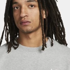 Nike Dri-FIT Standard Issue Ανδρικό Φούτερ DK GREY HEATHER/PALE IVORY -Lifestyle Ρούχα Εκπτώσεις nike m nk df std issue crew 4