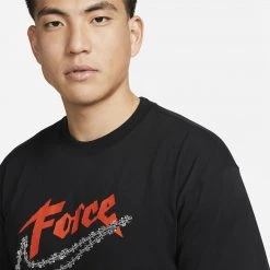 Nike Force Swoosh M90 Ανδρικό T-Shirt BLACK -Lifestyle Ρούχα Εκπτώσεις nike m nk force swsh ss m90 tee 2