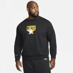 Nike Standard Issue Ανδρική Μπλούζα Φούτερ BLACK/SAIL -Lifestyle Ρούχα Εκπτώσεις nike m nk si graphic crew 13