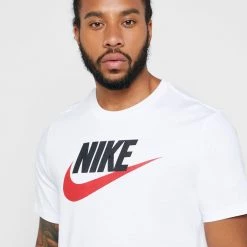 Nike Sportswear Ανδρικό T-Shirt WHITE/BLACK/UNIVERSITY RED -Lifestyle Ρούχα Εκπτώσεις nike m nsw tee icon futura 2