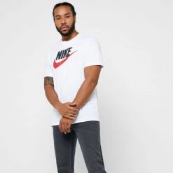 Nike Sportswear Ανδρικό T-Shirt WHITE/BLACK/UNIVERSITY RED -Lifestyle Ρούχα Εκπτώσεις nike m nsw tee icon futura 3