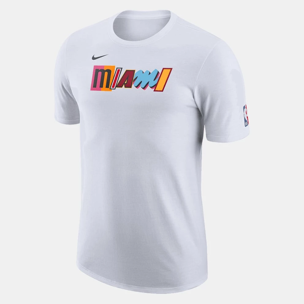 Nike NBA Miami Heat Ανδρικό T-Shirt WHITE 3 Nike NBA Miami Heat Ανδρικό T-Shirt WHITE