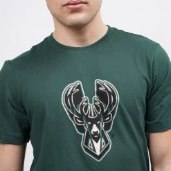Nike NBA Milwaukee Bucks Ανδρικό T-Shirt FIR -Lifestyle Ρούχα Εκπτώσεις nike mil m dry tee es ernd lgo 3