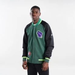 Nike Milwaukee Bucks Showtime City Edition Ανδρική Ζακέτα FIR/BLACK/WHITE -Lifestyle Ρούχα Εκπτώσεις nike mil m nk df shwtm ls jkt mmt 1