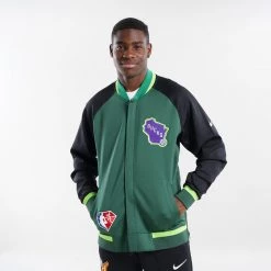 Nike Milwaukee Bucks Showtime City Edition Ανδρική Ζακέτα FIR/BLACK/WHITE -Lifestyle Ρούχα Εκπτώσεις nike mil m nk df shwtm ls jkt mmt 3