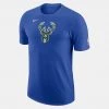 Nike NBA Milwaukee Bucks Ανδρικό T-Shirt GAME ROYAL 2 Nike NBA Milwaukee Bucks Ανδρικό T-Shirt GAME ROYAL -Lifestyle Ρούχα Εκπτώσεις nike mil m nk es ce warmup tee