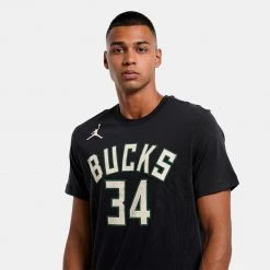 Jordan NBA Milwaukee Bucks Antetokounmpo Statement Edition Ανδρικό T-Shirt BLACK/ANTETOKOUNMPO G -Lifestyle Ρούχα Εκπτώσεις nike mil m nk es stmt nn tee 2